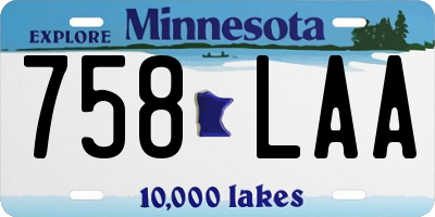 MN license plate 758LAA