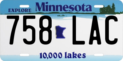 MN license plate 758LAC