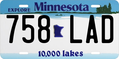 MN license plate 758LAD