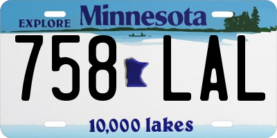 MN license plate 758LAL