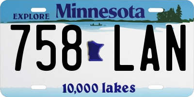 MN license plate 758LAN