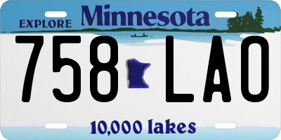 MN license plate 758LAO