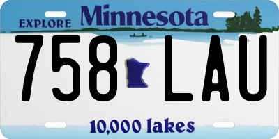 MN license plate 758LAU