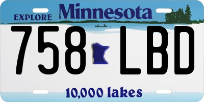 MN license plate 758LBD
