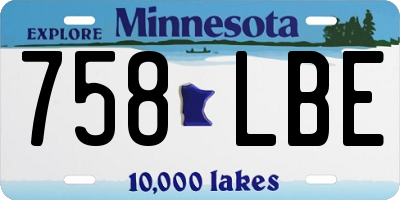 MN license plate 758LBE