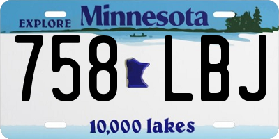 MN license plate 758LBJ