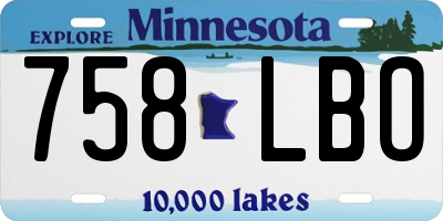 MN license plate 758LBO