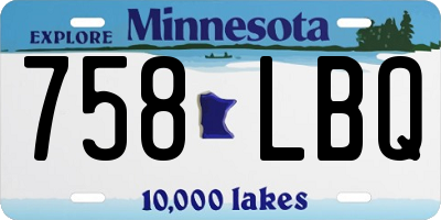 MN license plate 758LBQ