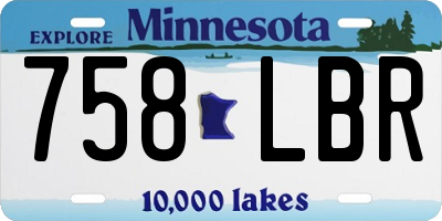 MN license plate 758LBR