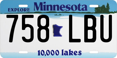 MN license plate 758LBU
