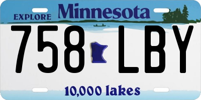 MN license plate 758LBY