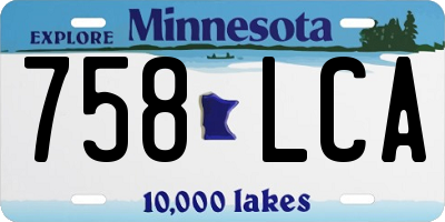 MN license plate 758LCA