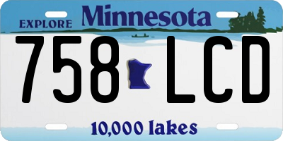 MN license plate 758LCD