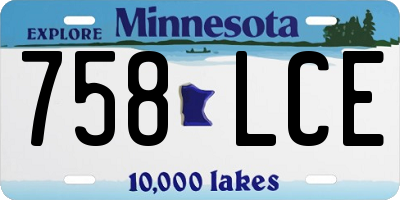 MN license plate 758LCE