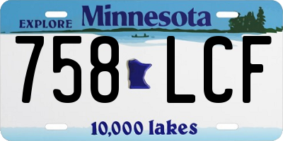 MN license plate 758LCF