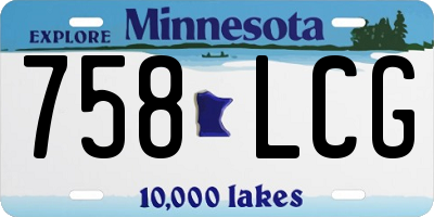 MN license plate 758LCG