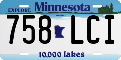 MN license plate 758LCI