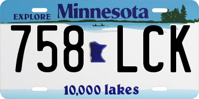 MN license plate 758LCK