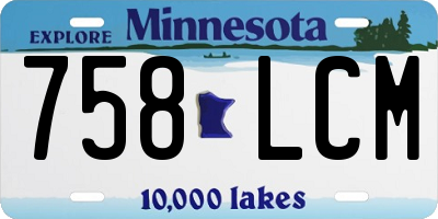 MN license plate 758LCM