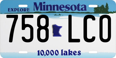 MN license plate 758LCO