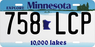 MN license plate 758LCP