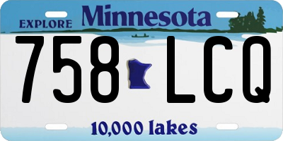 MN license plate 758LCQ