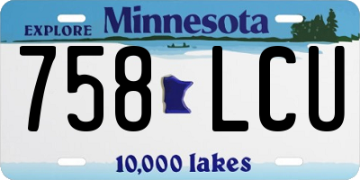 MN license plate 758LCU