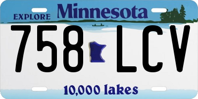 MN license plate 758LCV