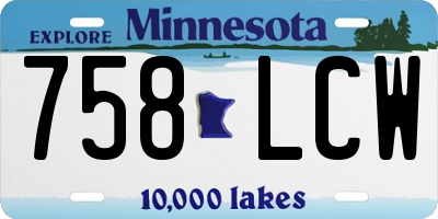 MN license plate 758LCW
