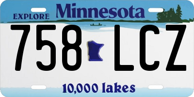 MN license plate 758LCZ