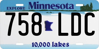 MN license plate 758LDC