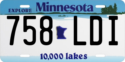 MN license plate 758LDI