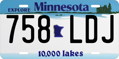 MN license plate 758LDJ