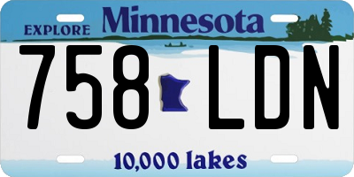 MN license plate 758LDN