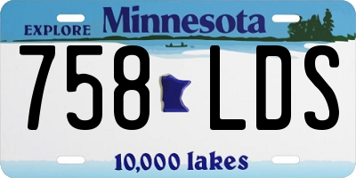 MN license plate 758LDS