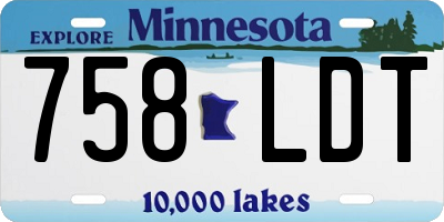 MN license plate 758LDT
