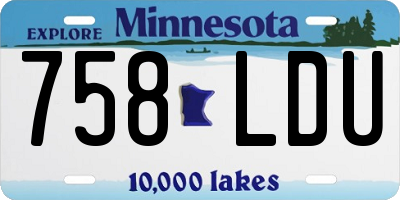 MN license plate 758LDU