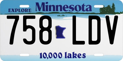 MN license plate 758LDV