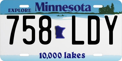 MN license plate 758LDY