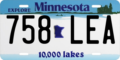 MN license plate 758LEA
