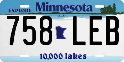 MN license plate 758LEB
