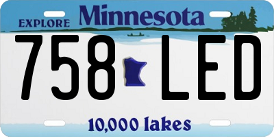 MN license plate 758LED