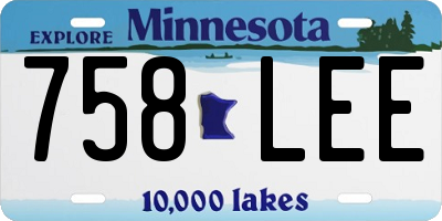 MN license plate 758LEE