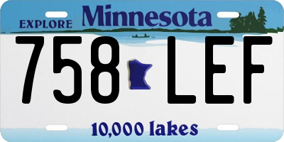 MN license plate 758LEF