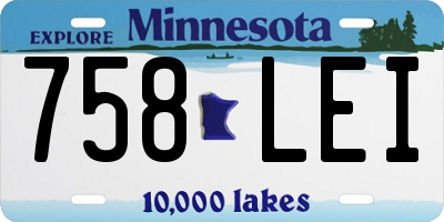 MN license plate 758LEI