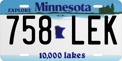 MN license plate 758LEK