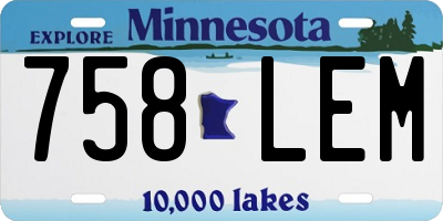 MN license plate 758LEM