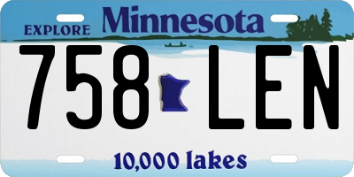 MN license plate 758LEN