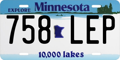 MN license plate 758LEP