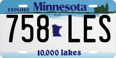 MN license plate 758LES